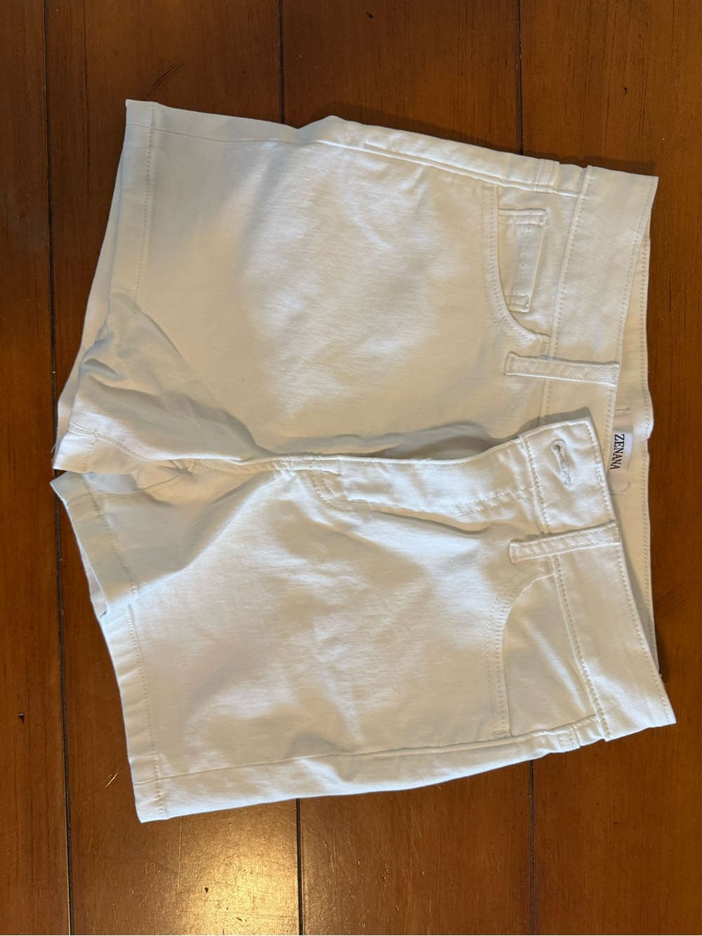 Women's White Stretch Zenana Shorts